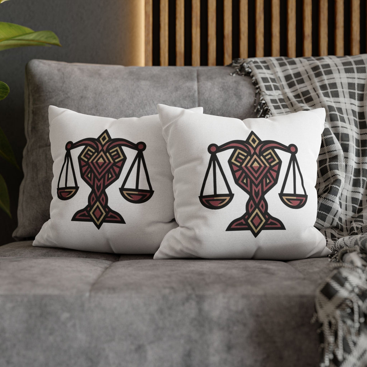 Libra Scales Decorative Pillowcase – Zodiac Balance Throw Pillow Cover