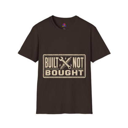 Built Not Bought T-Shirt — Vintage Mechanic Workwear Tee