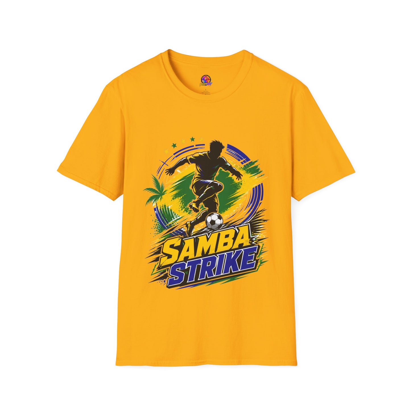 Brazil  Samba Strike Soccer T-Shirt — Brazilian Football Player Graphic Tee