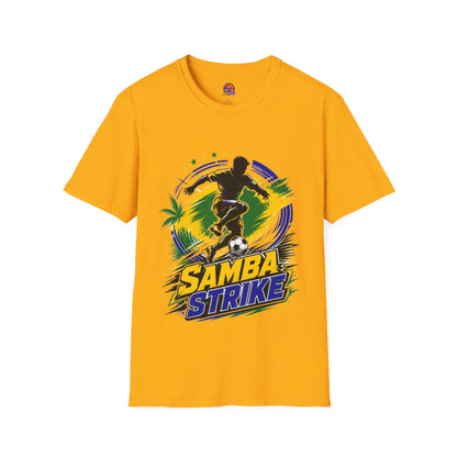Brazil  Samba Strike Soccer T-Shirt — Brazilian Football Player Graphic Tee
