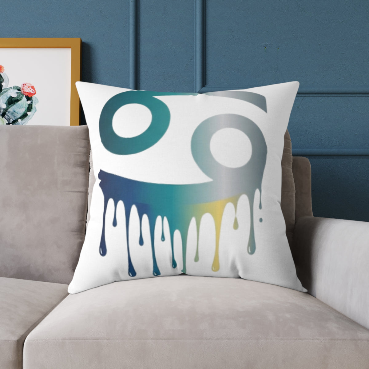 Cancer Zodiac Drip Pillow — Astrological Sign Home Decor