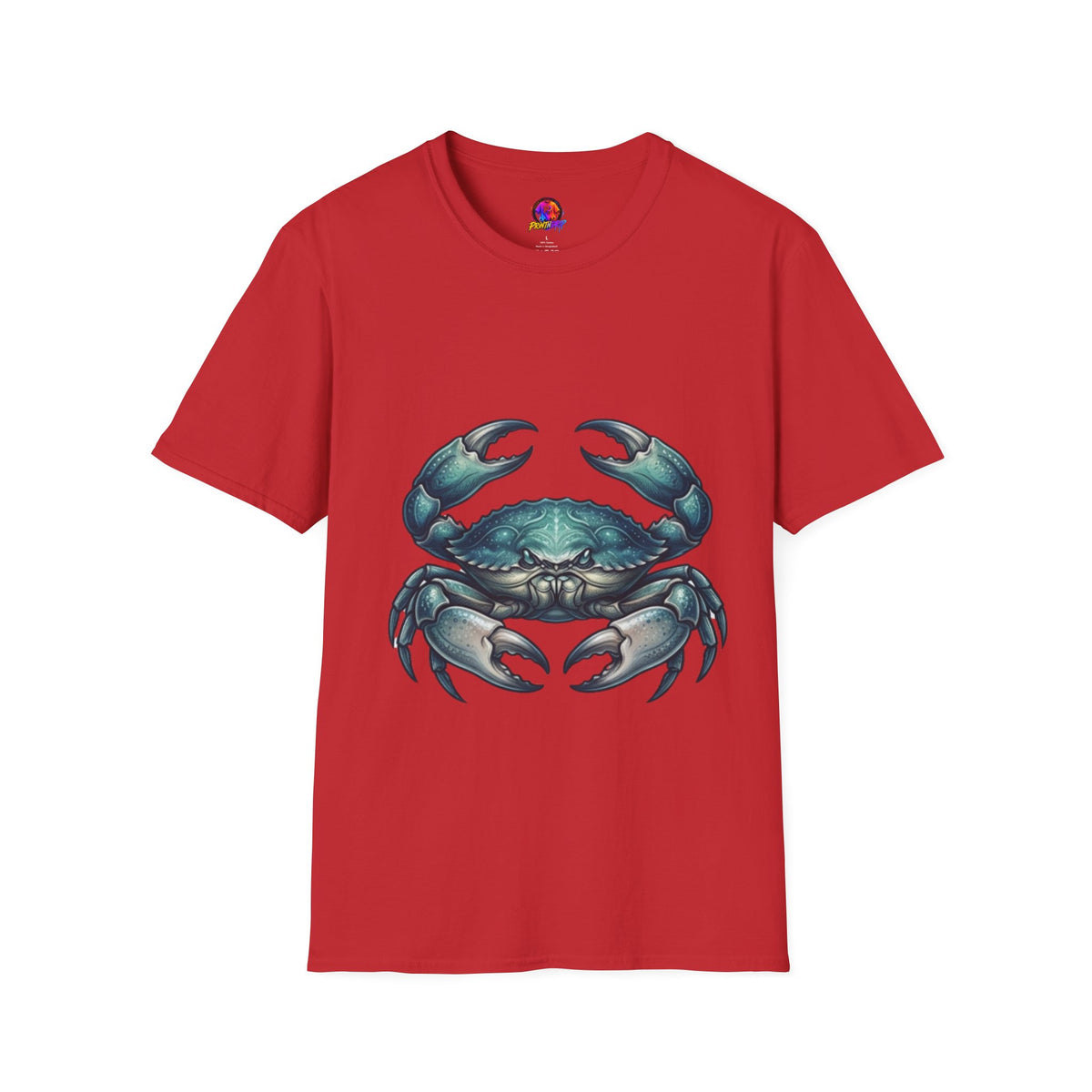 Cancer Zodiac Crabby Coastal Tee - Blue Green Crab Graphic T-Shirt