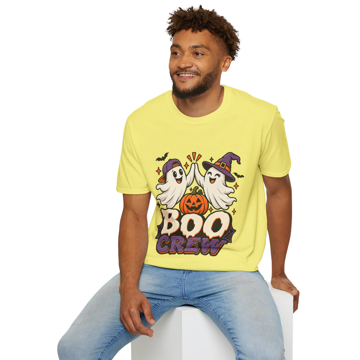 Boo Crew Halloween T-Shirt — Cute Ghosts & Pumpkin Graphic