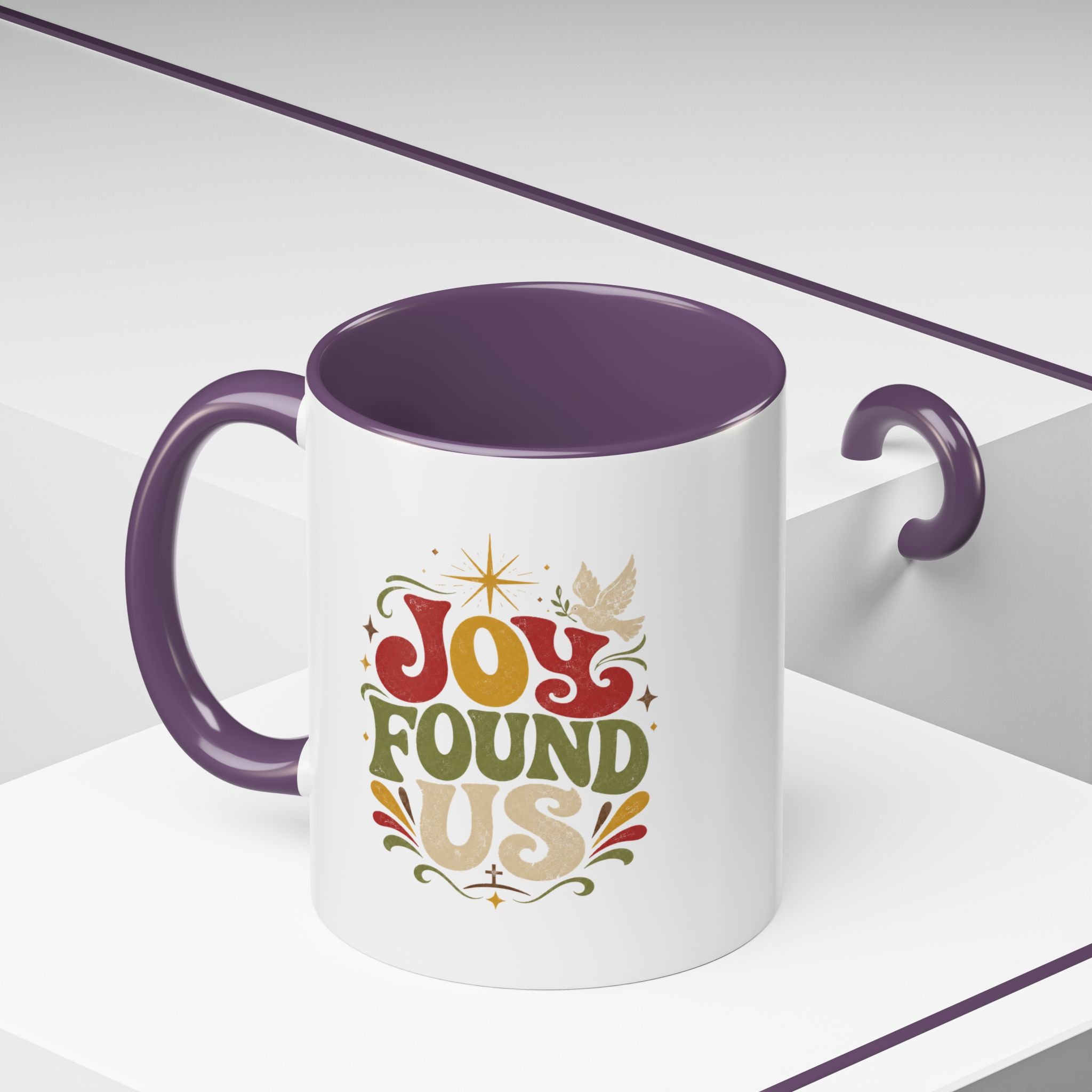 Christmas Joy Found Us Mug — Retro Holiday Coffee Cup