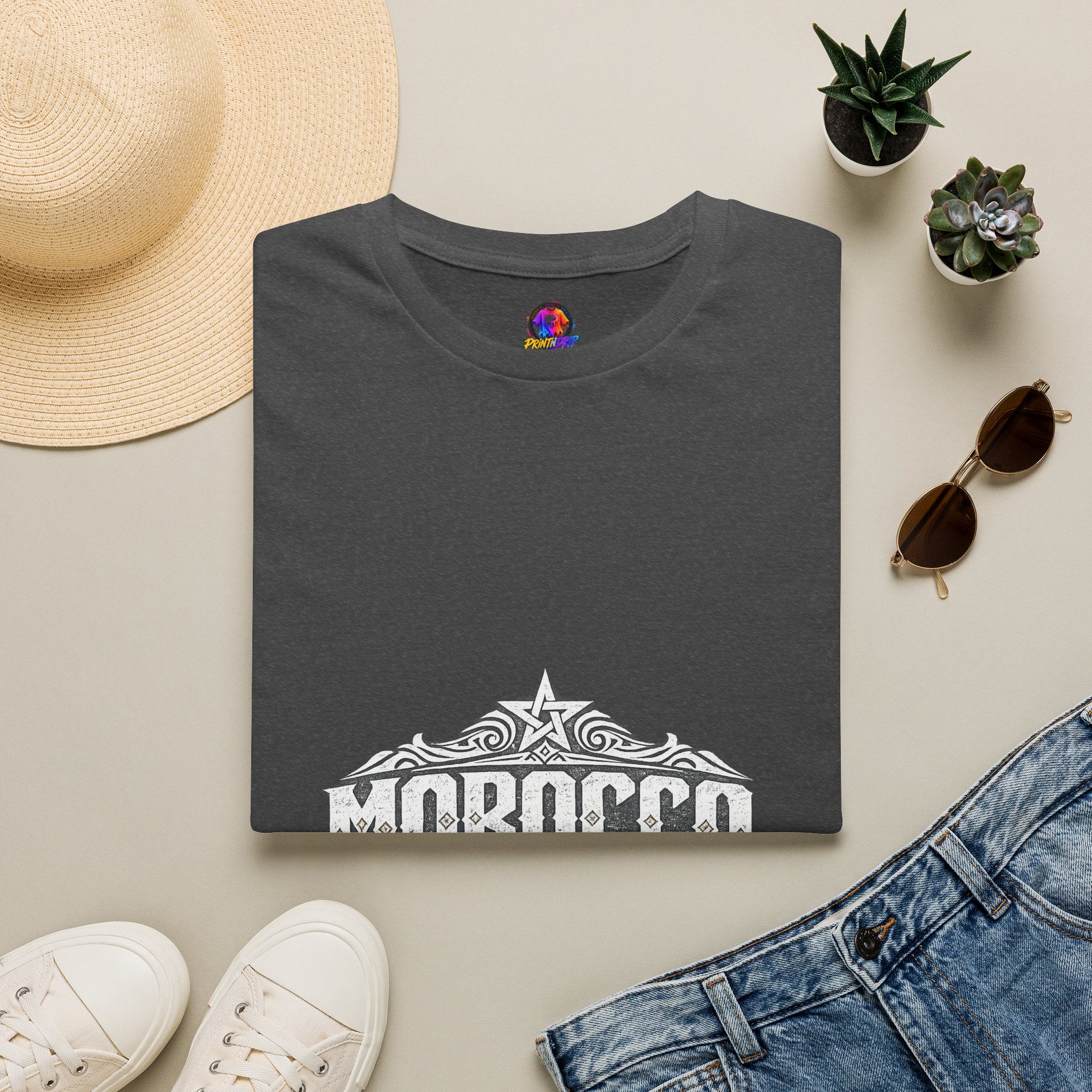 Morocco Vintage Graphic T-Shirt — Travel Tee with Ornamental Crest