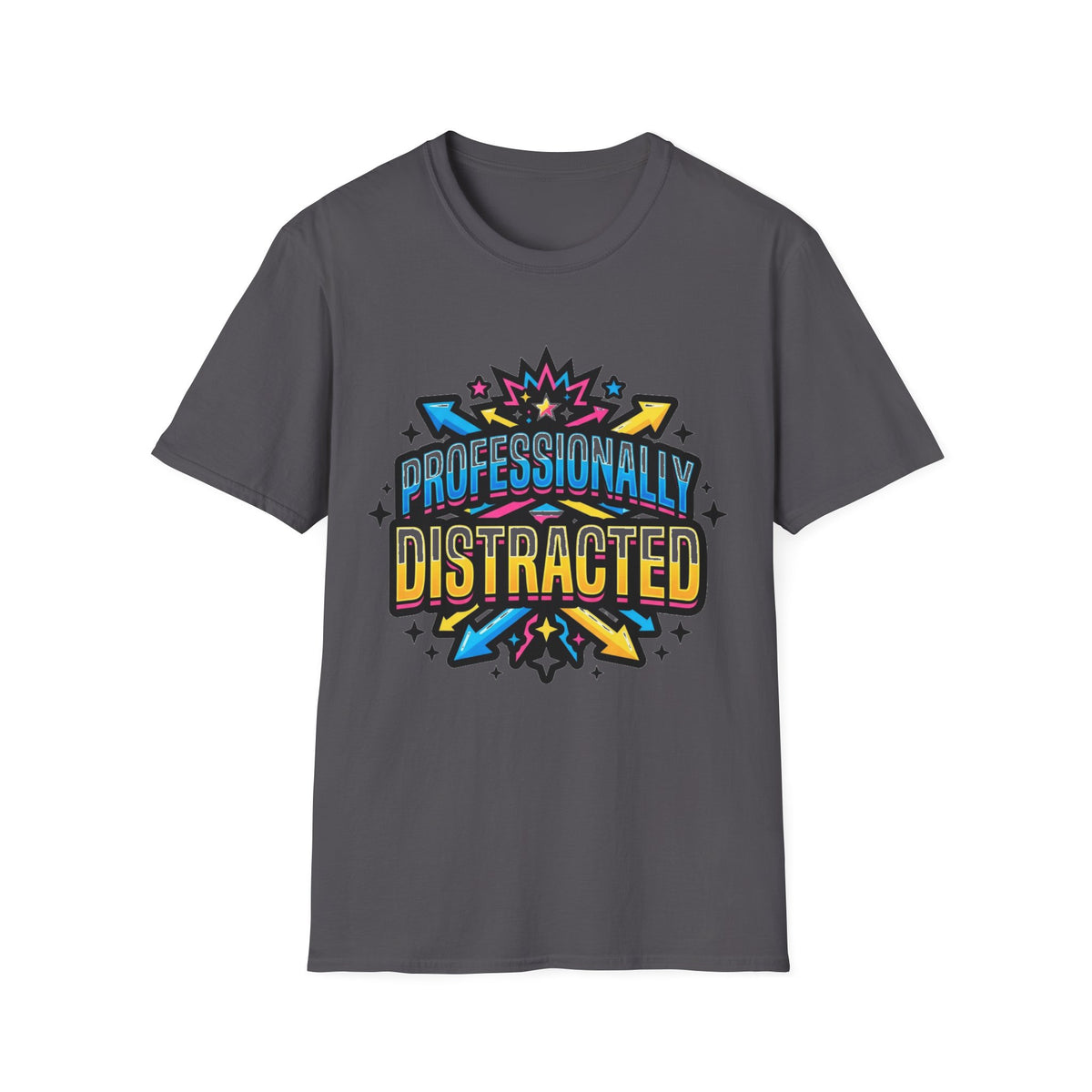 Black T-Shirt with Colorful Carnival 'Unvaccinated' Graphic – Statement Tee for Festivals & Activism - Trending Now - August 2026