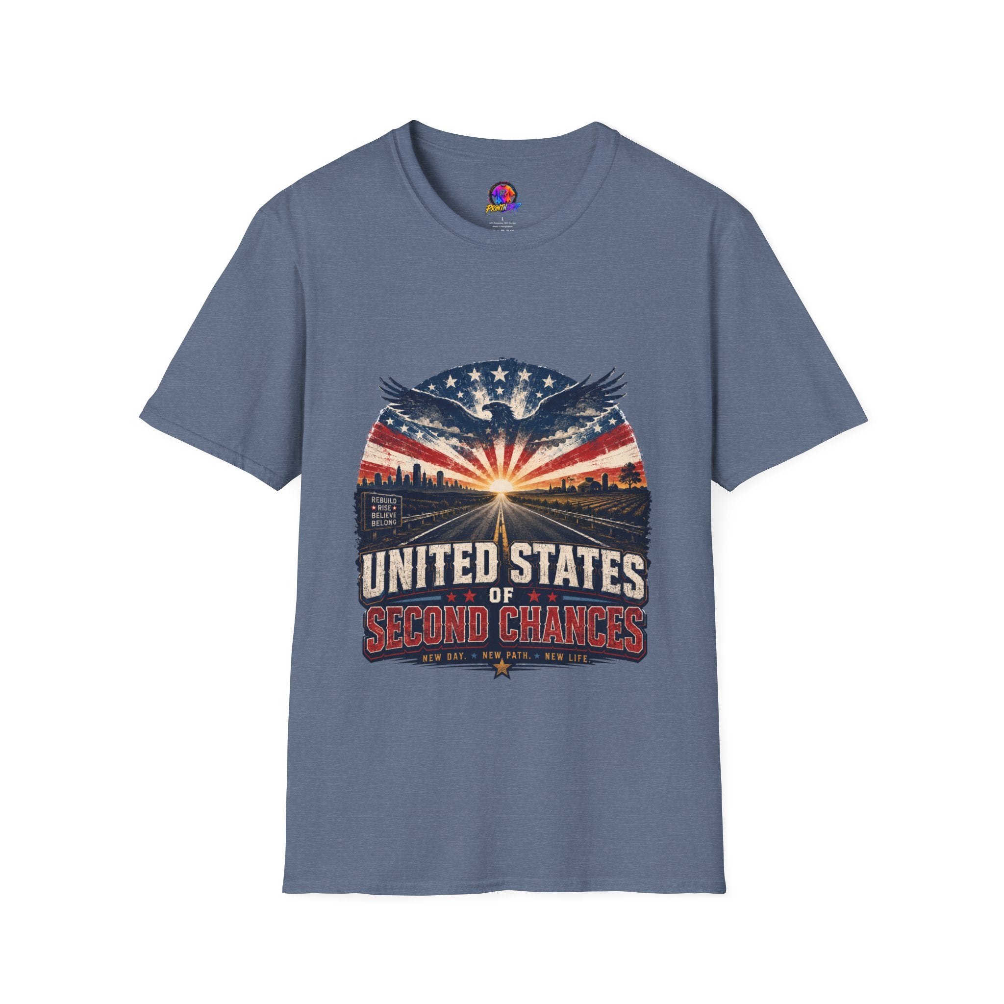 Patriotic Eagle T-Shirt — United States Skyline Vintage Flag Design