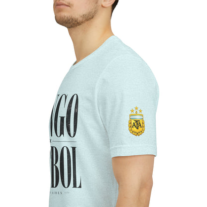 Argentina - Tango y Fútbol Graphic Tee - Bold Serif Soccer & Dance Shirt