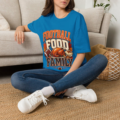 Football Food Family T-Shirt — Thanksgiving Tailgate Tee for Fans