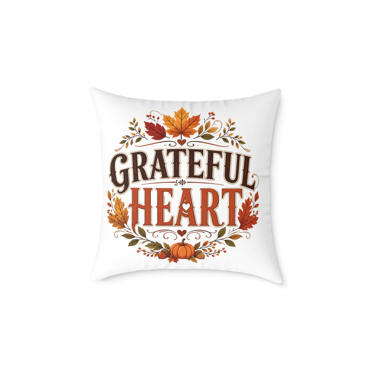 Thanksgiving Grateful Heart Fall Pillow — Thanksgiving Autumn Decorative Throw Pillow