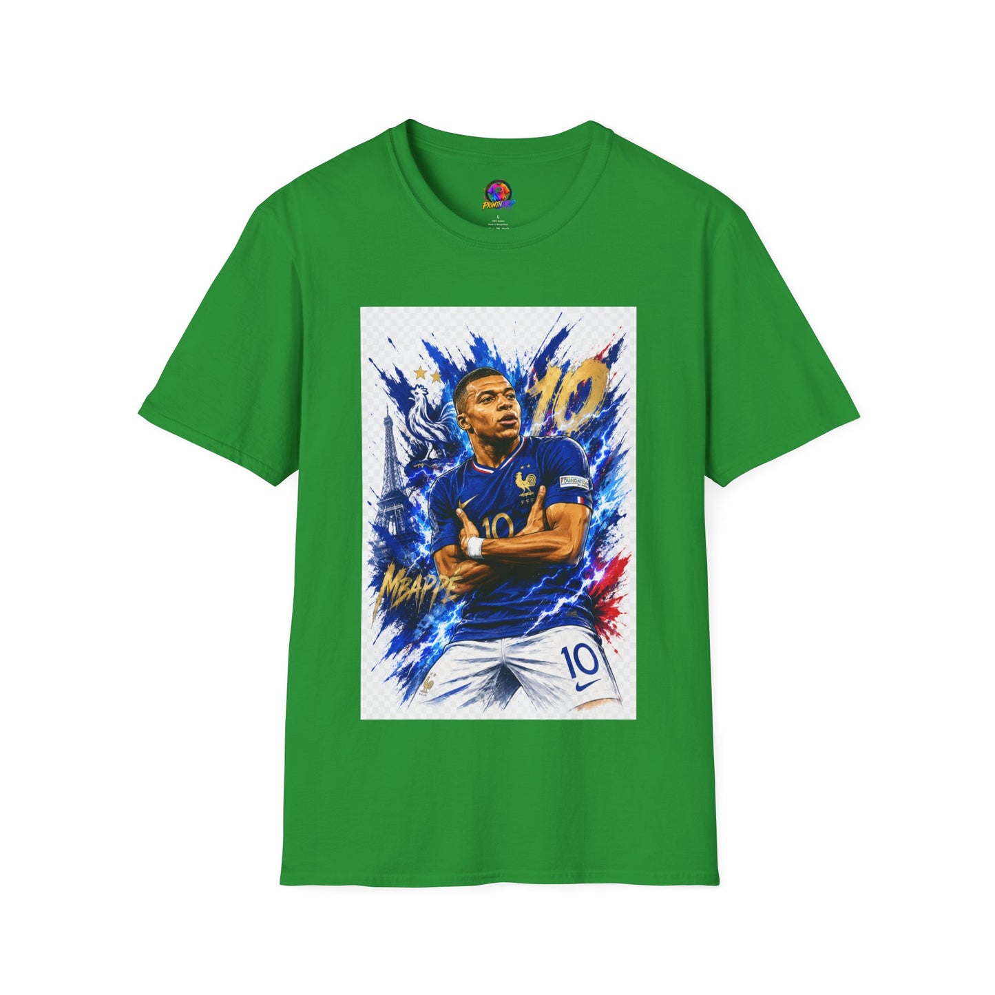 France Mbappé Soccer T-Shirt — #10 Blue Action Portrait Tee