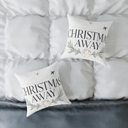 Christmas Holiday Travel Pillow | "Christmas Away" Decorative Throw Cushion