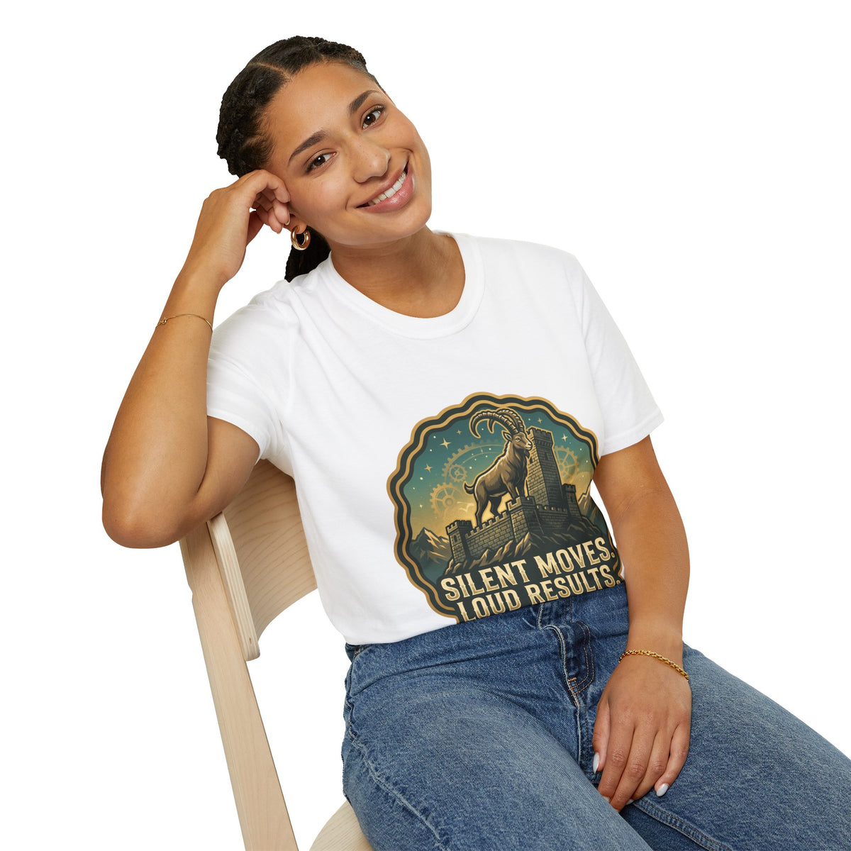 Capricorn Energy T-Shirt — "Silent Moves, Loud Results" Zodiac Tee