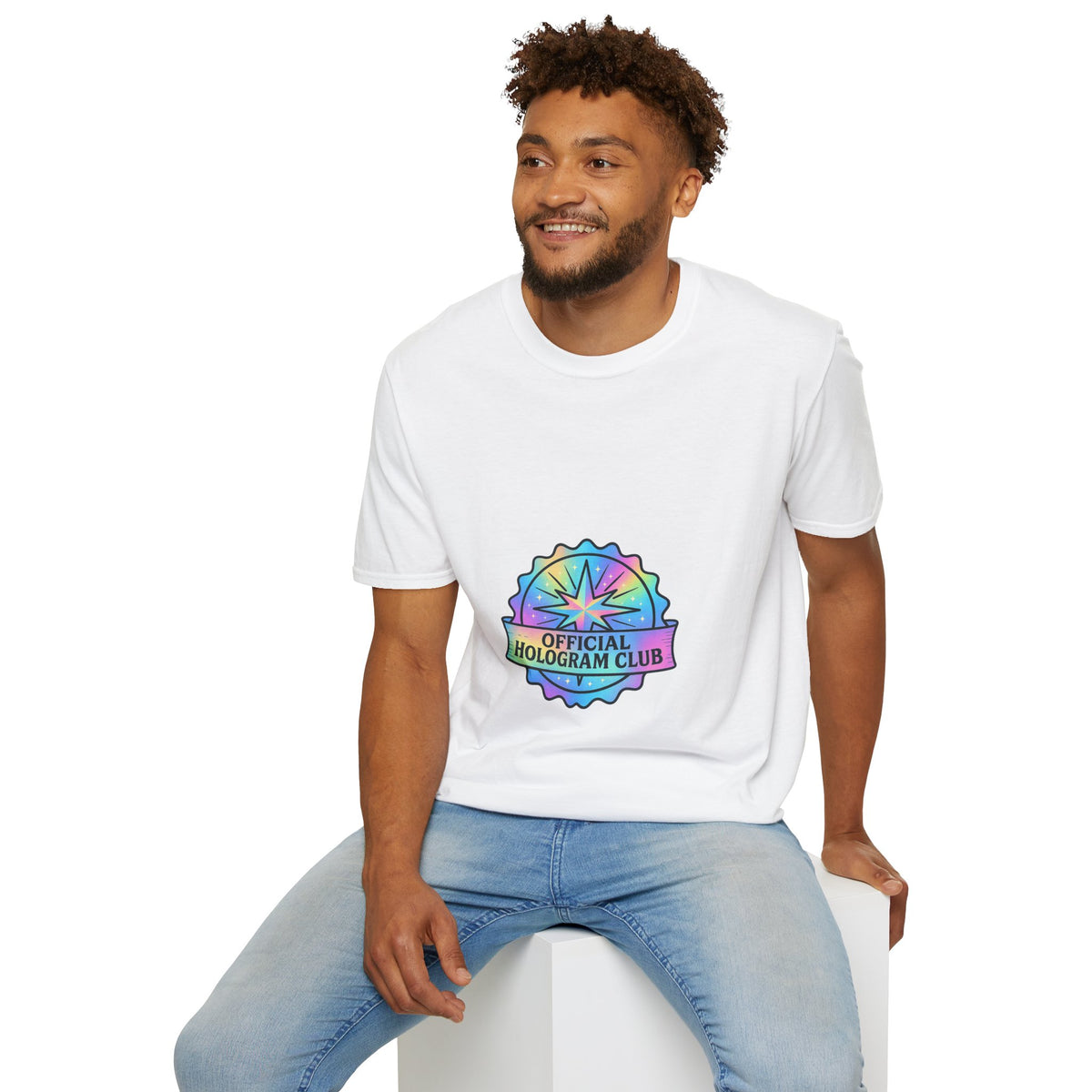 Official Hologram Club Rainbow Holographic T-Shirt - Trending Now - October 2026