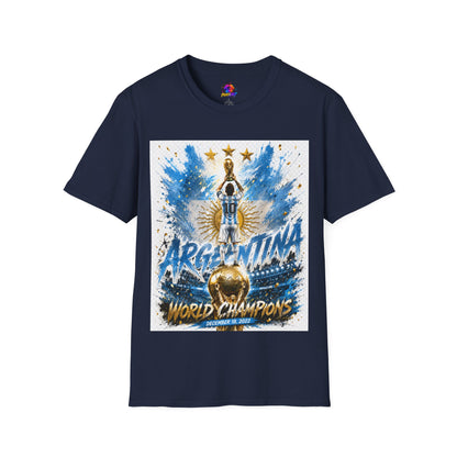 Argentina World Champions T‑Shirt — Soccer World Cup 3 Stars Tribute