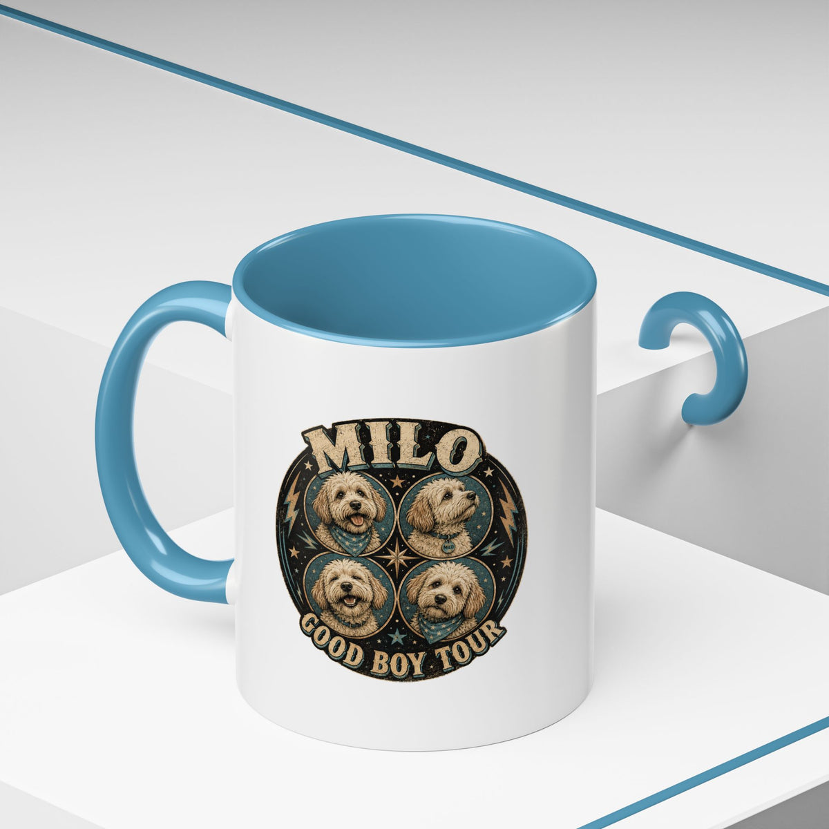 Milo Bailey Dog Dad Mom Milo "Good Boy Tour" Accent Coffee Mug —  Cute Dog Portraits