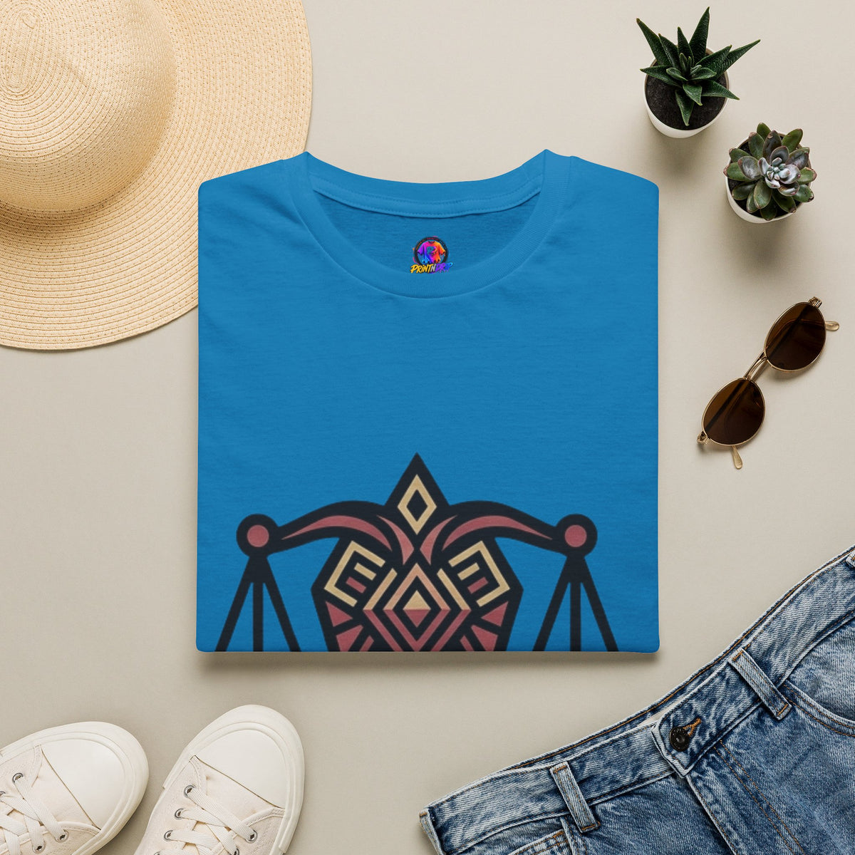 Libra Scales T-Shirt — Geometric Zodiac Libra Tee