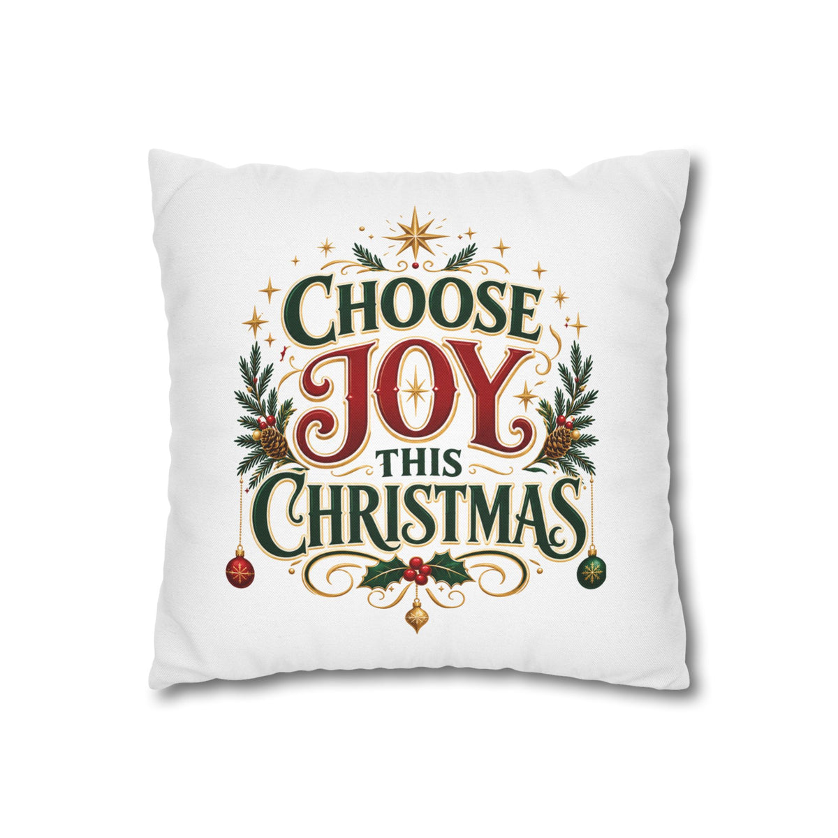 Choose Joy This Christmas Pillowcase – Festive Holiday Decorative Throw Pillow Cover