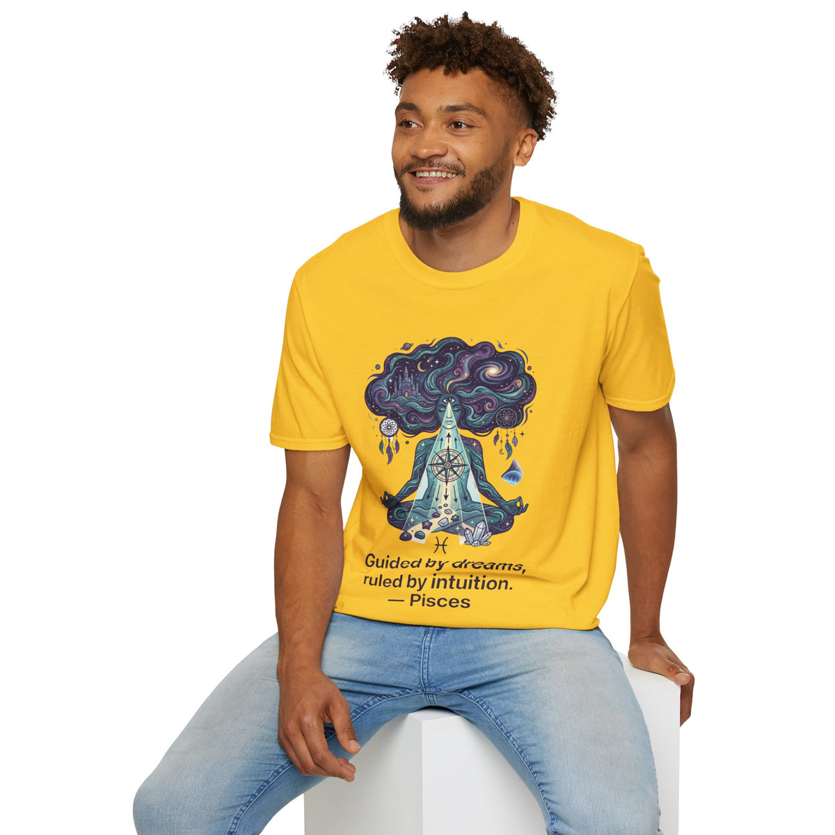 Pisces Zodiac Meditative Pisces T‑Shirt — 'Guided by dreams, ruled by intuition' Zodiac Tee