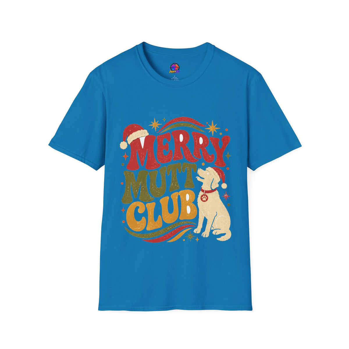 Merry Mutt Club T-Shirt — Retro Christmas Dog Lover Tee