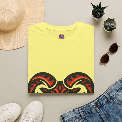Ram Head Graphic T-Shirt — Tribal Flame Aries Design