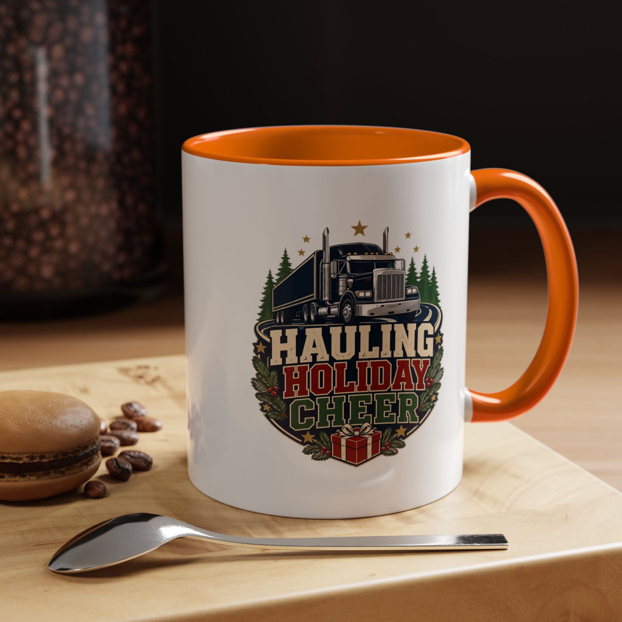 Modern Day Christmas Hauling Holiday Cheer Coffee Mug