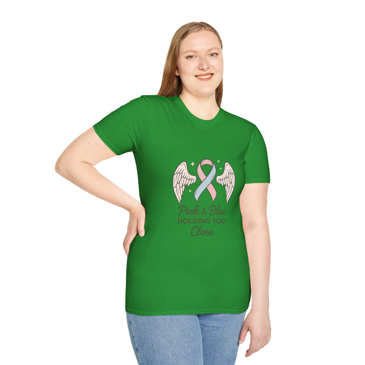 Pink & Blue Ribbon Angel Wings T-Shirt — Infant Loss Awareness Tee - Trending Now - October 2026