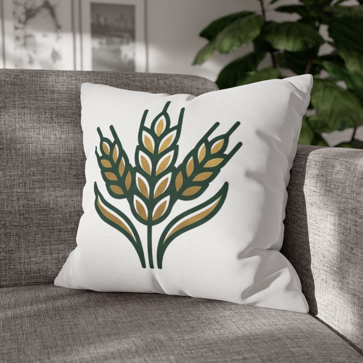 Virgo Wheat Meadow Decorative Pillowcase — Farmhouse Grain Throw Pillow Cover