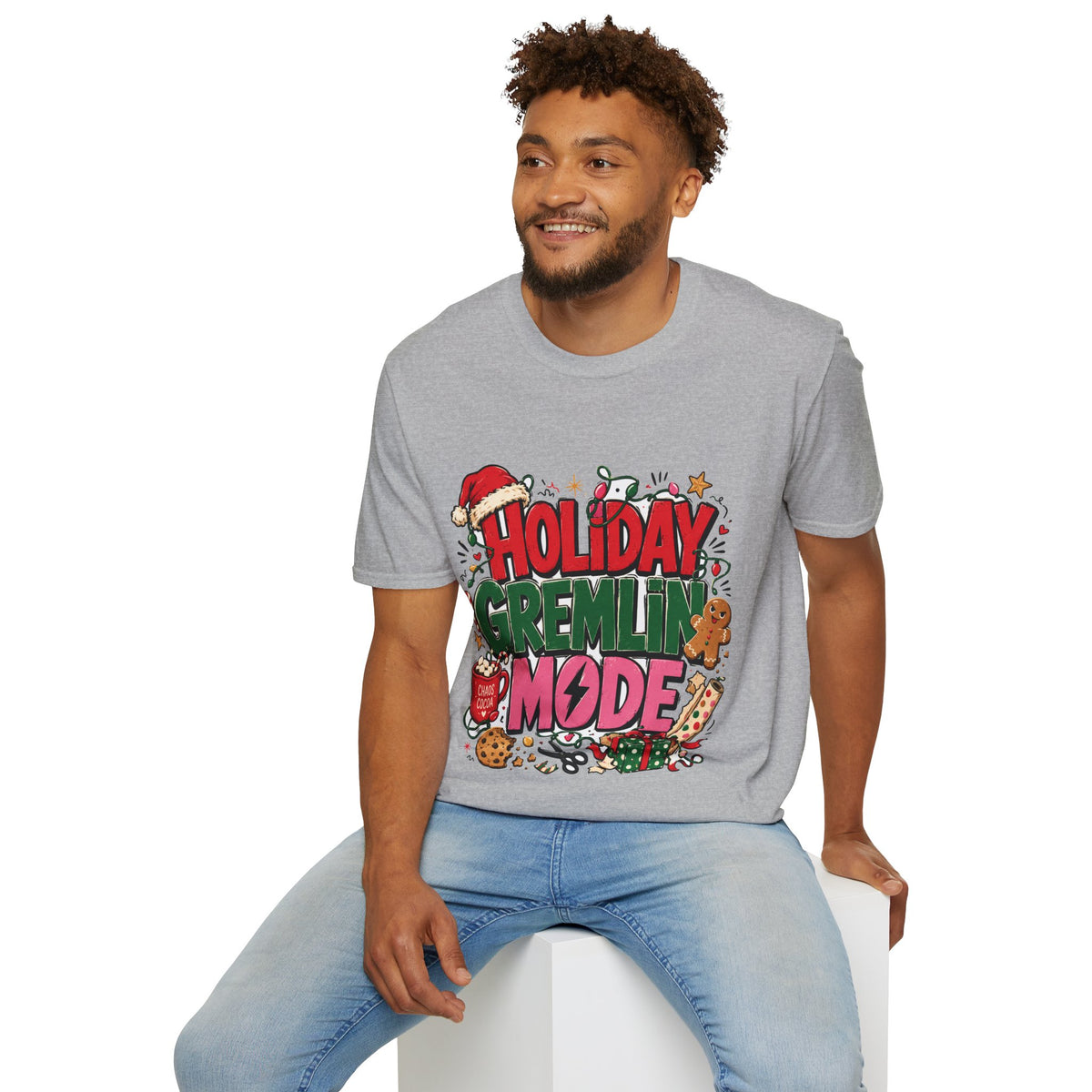 Holiday Gremlin Mode T-Shirt — Christmas Cute Festive Graphic Tee