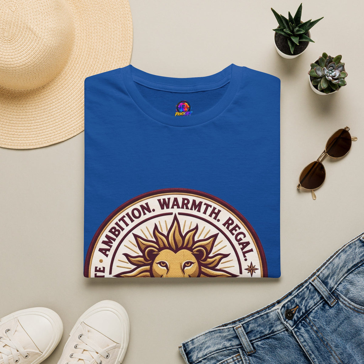Leo Zodiac Lion T-Shirt — Ambition, Warmth & Regal Pride Graphic Tee