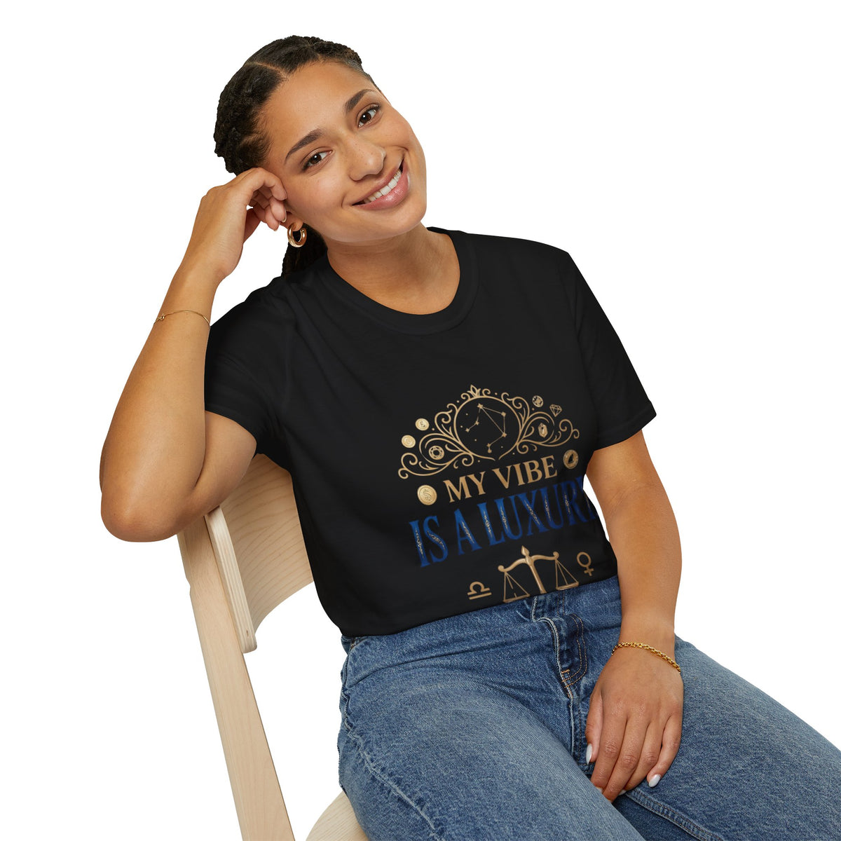 Libra Zodiac T-Shirt — "My Vibe Is A Luxury" Astrology Tee