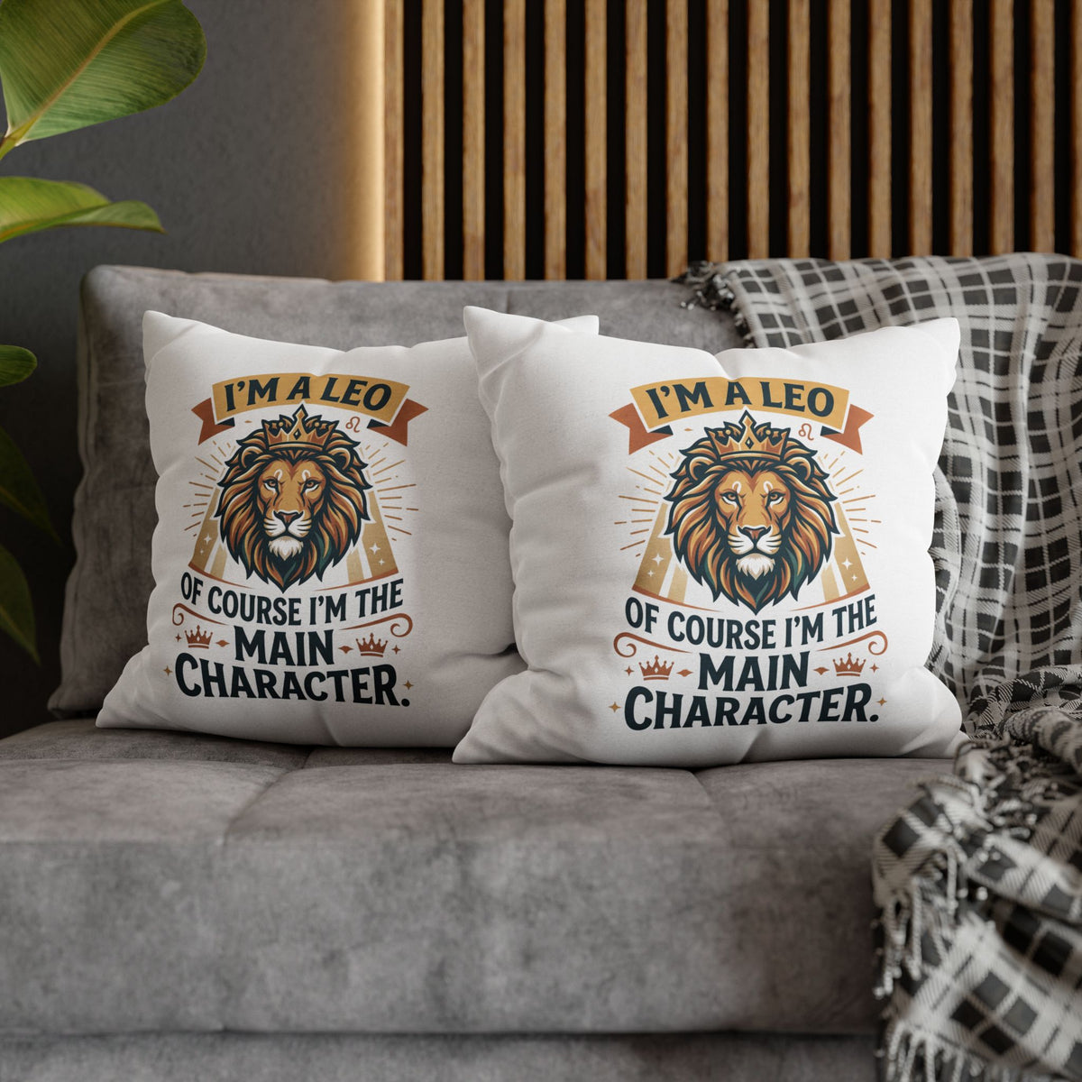 Leo Zodiac The Main Character Spun Polyester Square Pillowcase