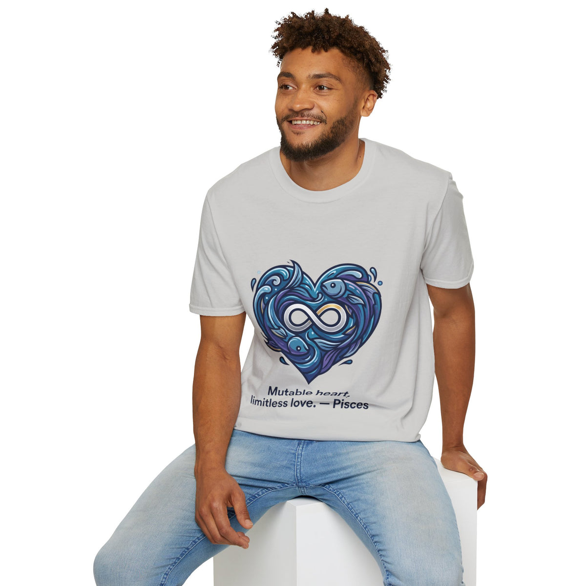 Pisces Infinity Heart T‑Shirt — Zodiac Ocean Love Tee