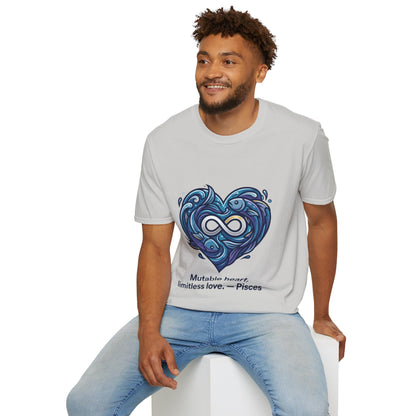 Pisces Infinity Heart T‑Shirt — Zodiac Ocean Love Tee