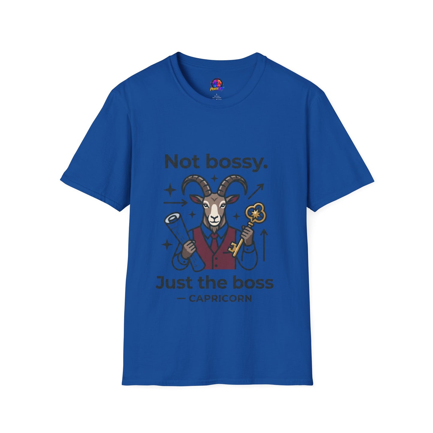Capricorn T-Shirt — "Not Bossy, Just the Boss" Zodiac Goat Tee