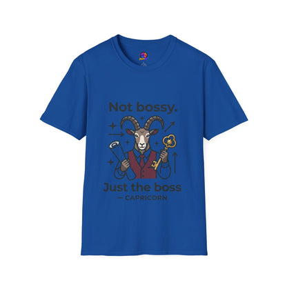 Capricorn T-Shirt — "Not Bossy, Just the Boss" Zodiac Goat Tee