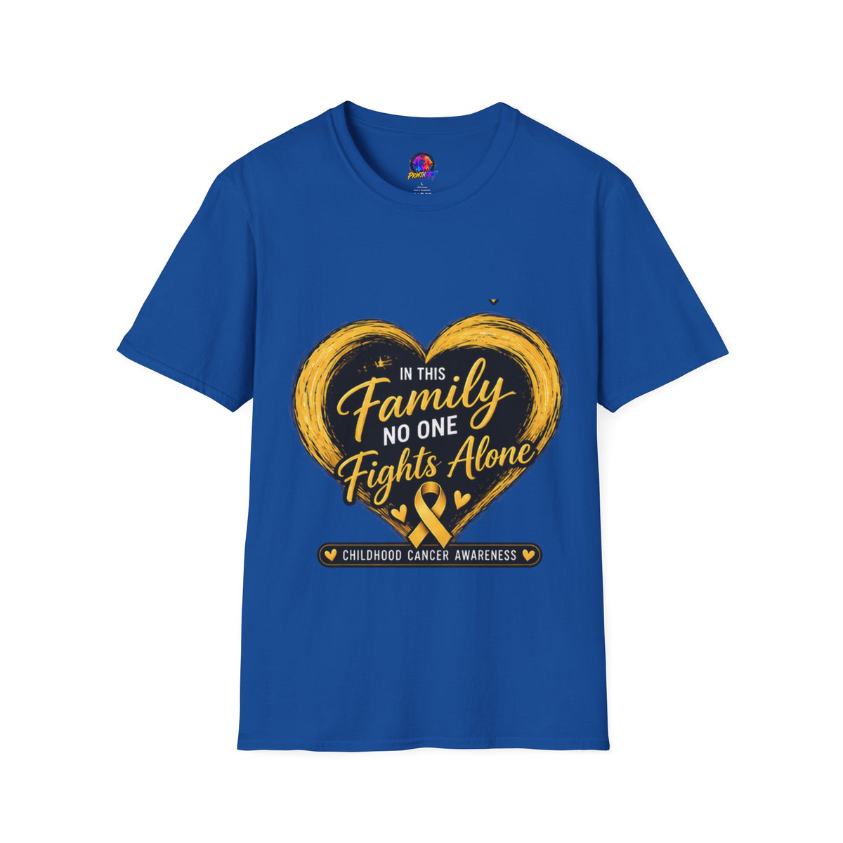Childhood Cancer Awareness T-Shirt — "In This Family No One Fights Alone"