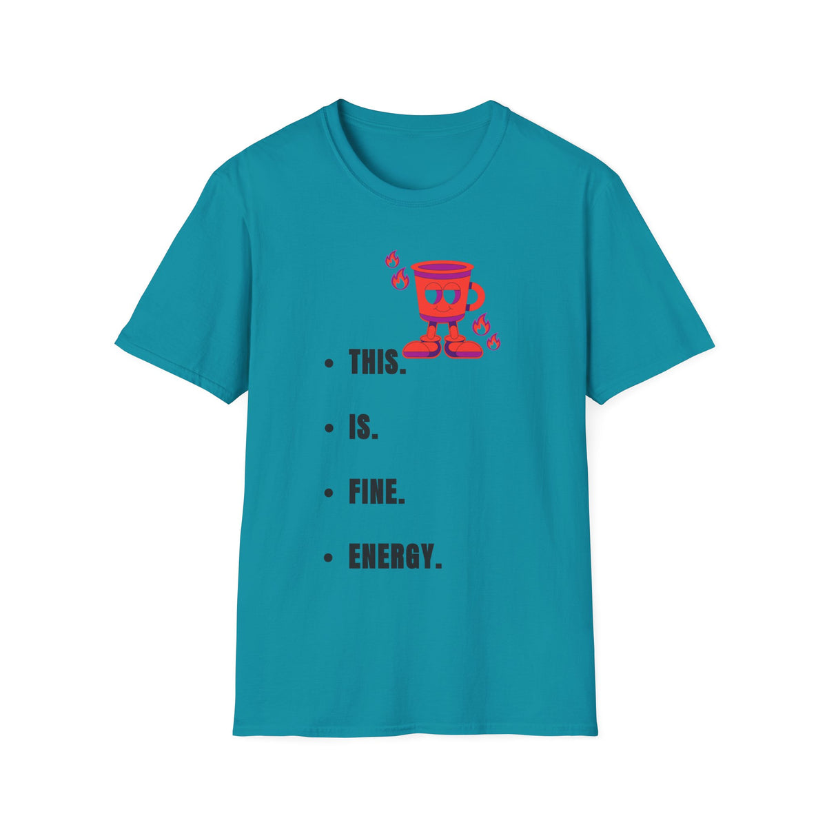 This Is Fine Coffee Mug T-Shirt — Cute Cartoon Coffee Tee - Trending Now - September 2026