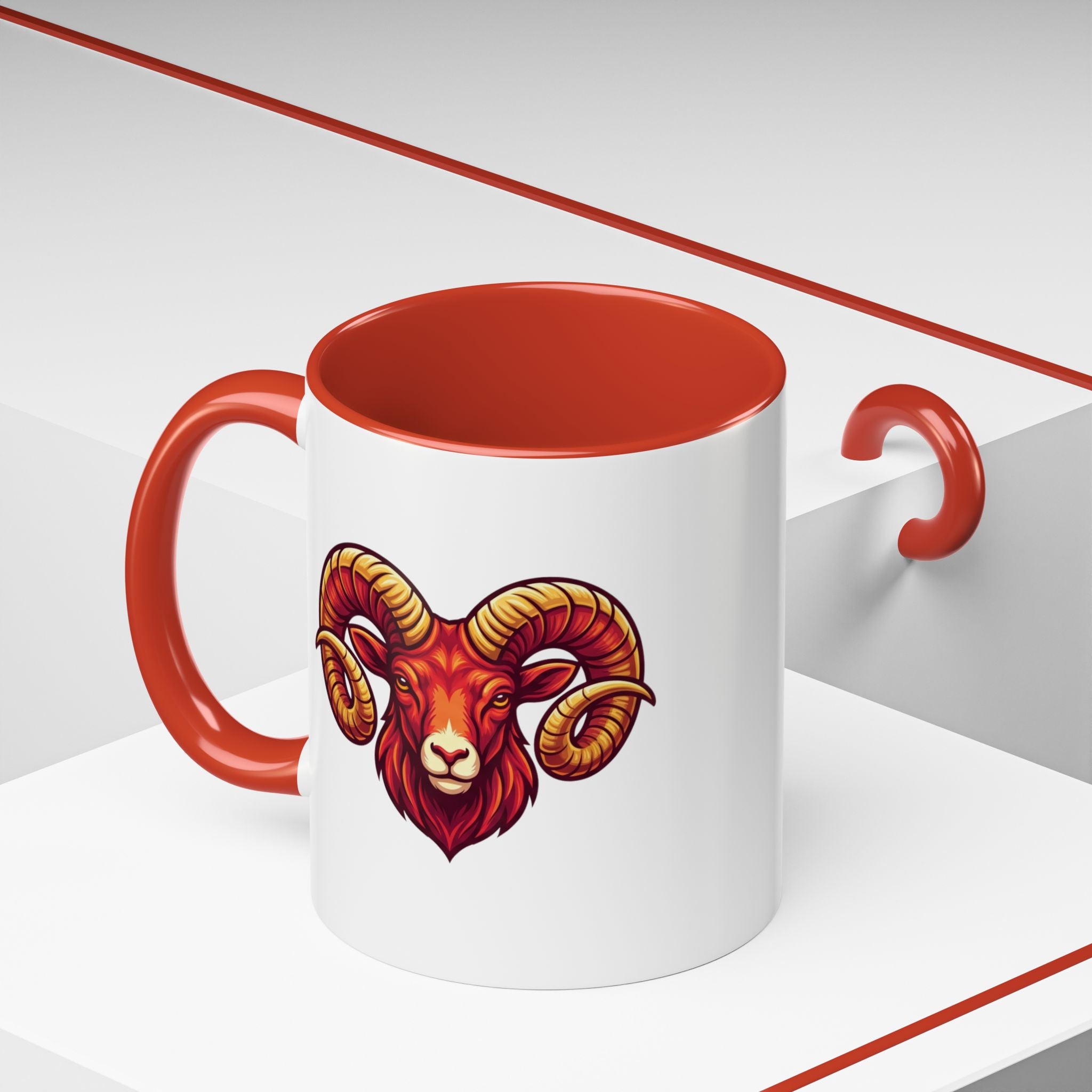 Aries Ram Accent Coffee Mug — Zodiac Goat Horoscope Gift