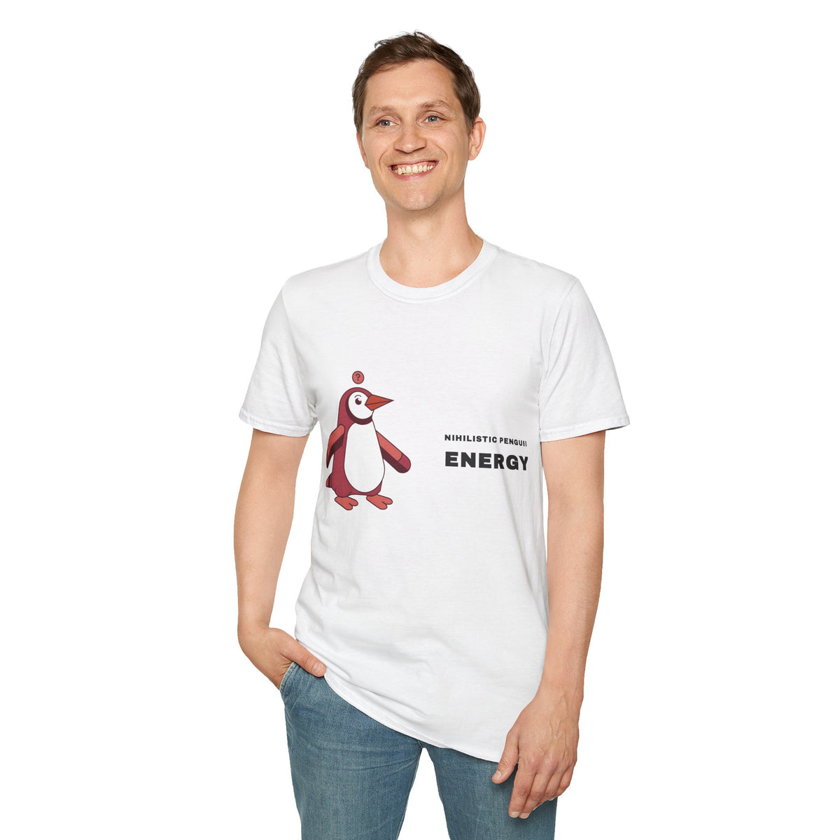 Penguin Energy Graphic T-Shirt — Cute Minimal Chest Pocket Penguin Tee - Trending Now - September 2026
