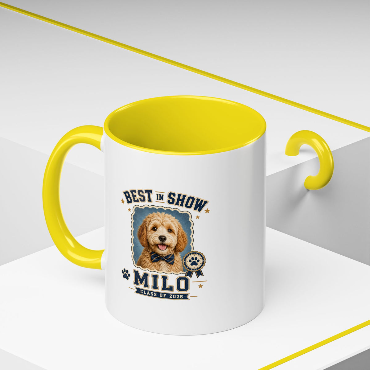 Milo Bailey Dog Dad Mom Best in Show Milo Personalized Dog Coffee Mug — Custom Pet Name Accent Mug