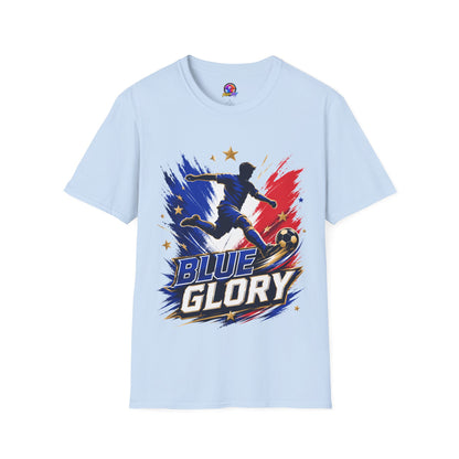 France Soccer T-Shirt — "Blue Glory" Red, White & Blue Player Graphic