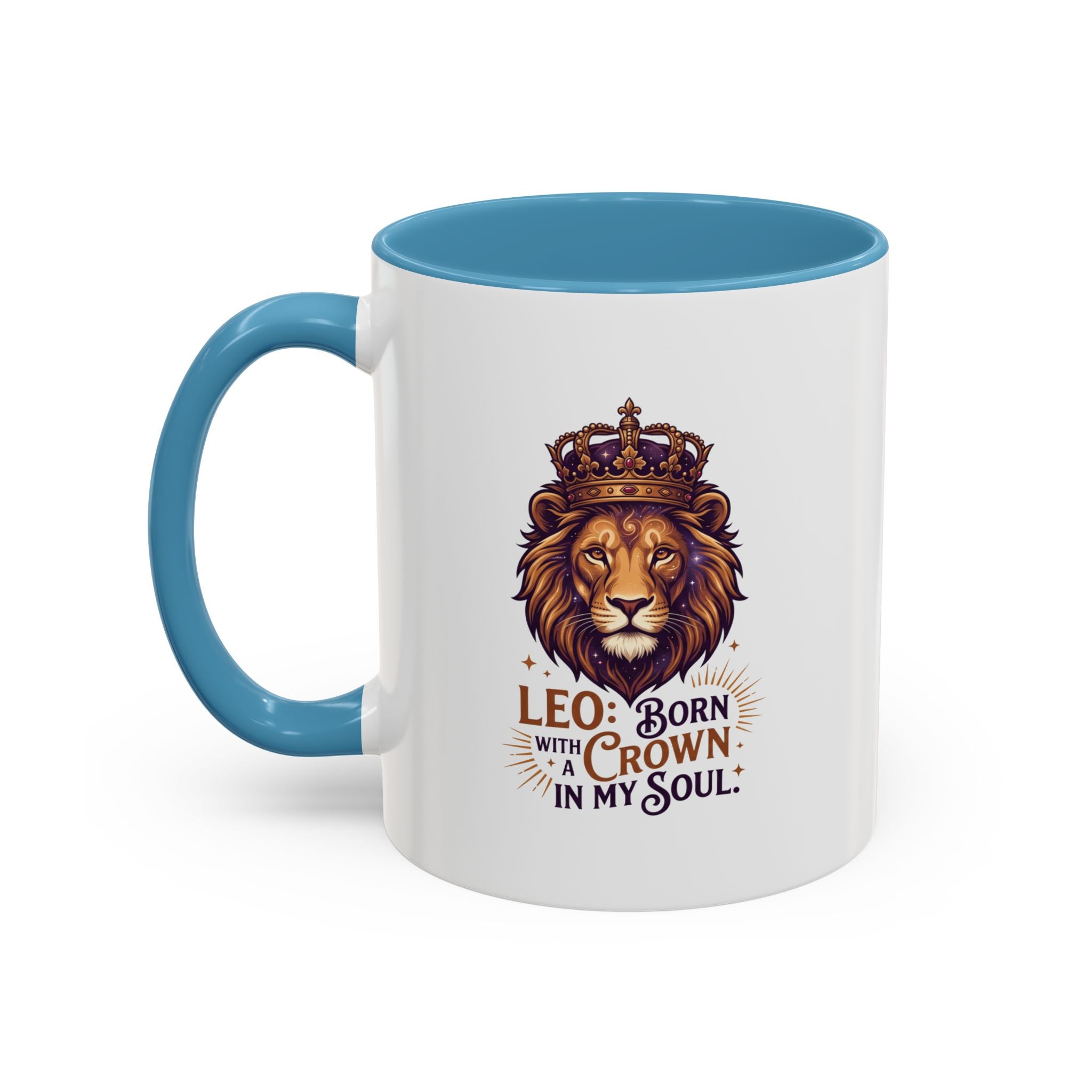Leo Zodiac Coffee Mug — "Born with a Crown in My Soul" Lion Design