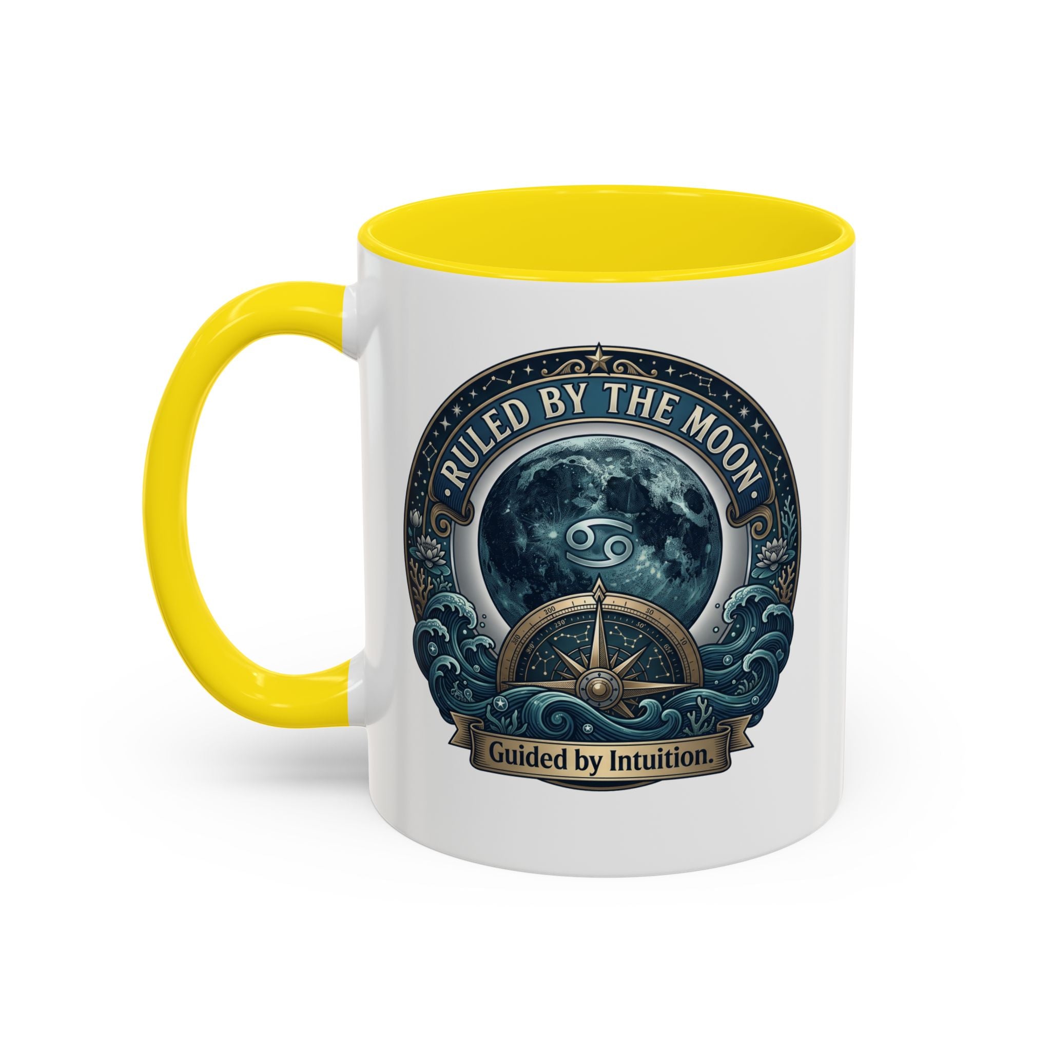Ruled by the Moon Accent Coffee Mug — Zodiac Cancer Astrology 11/15oz