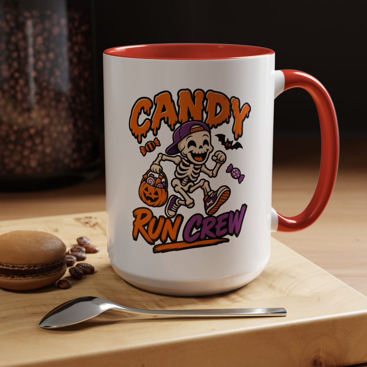 Candy Run Crew Coffee Mug — Halloween Skeleton Trick-or-Treat Accent Mug (11/15oz)