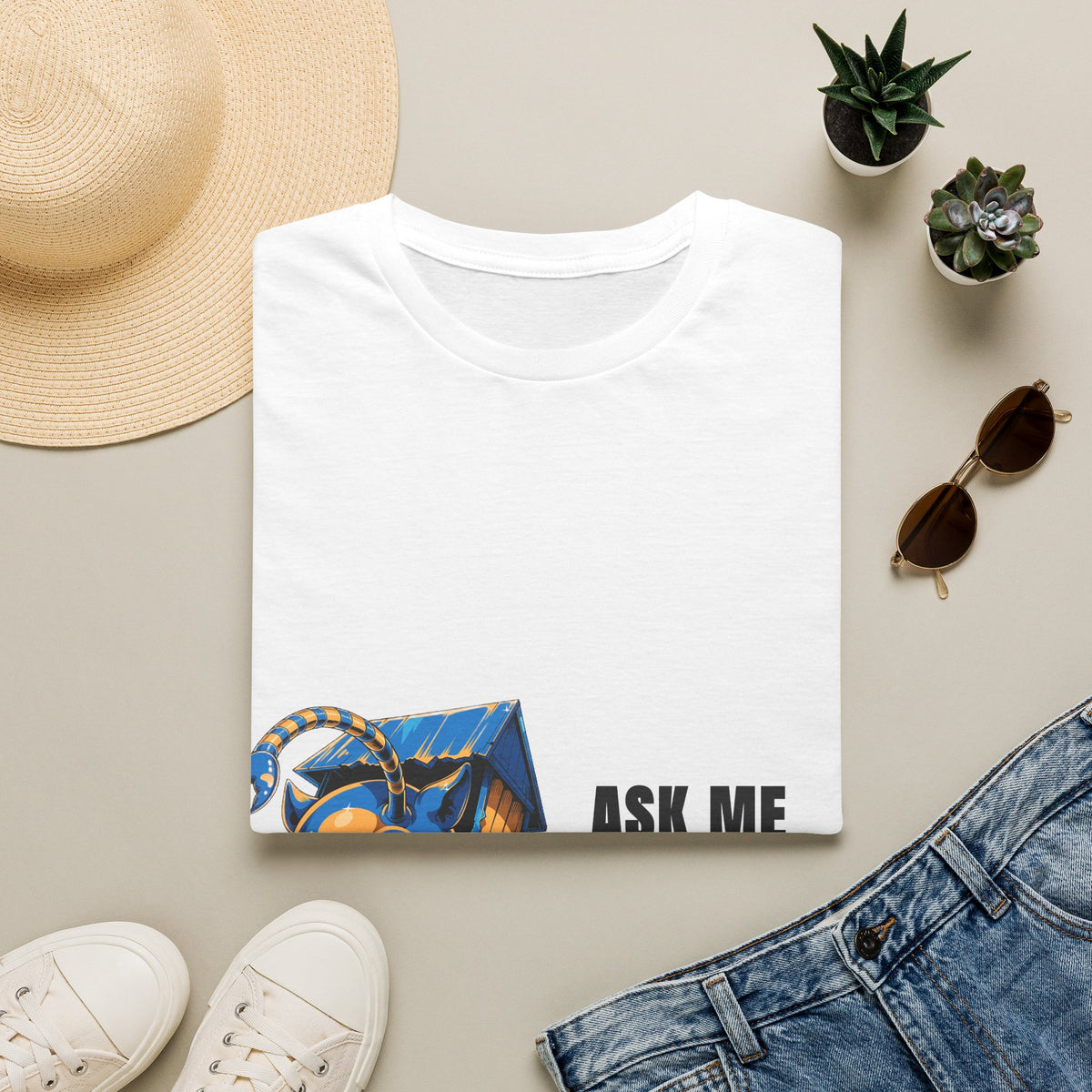Ask Me About Liam Blue Monster Gift Box White Graphic Tee - Trending Now - September 2026