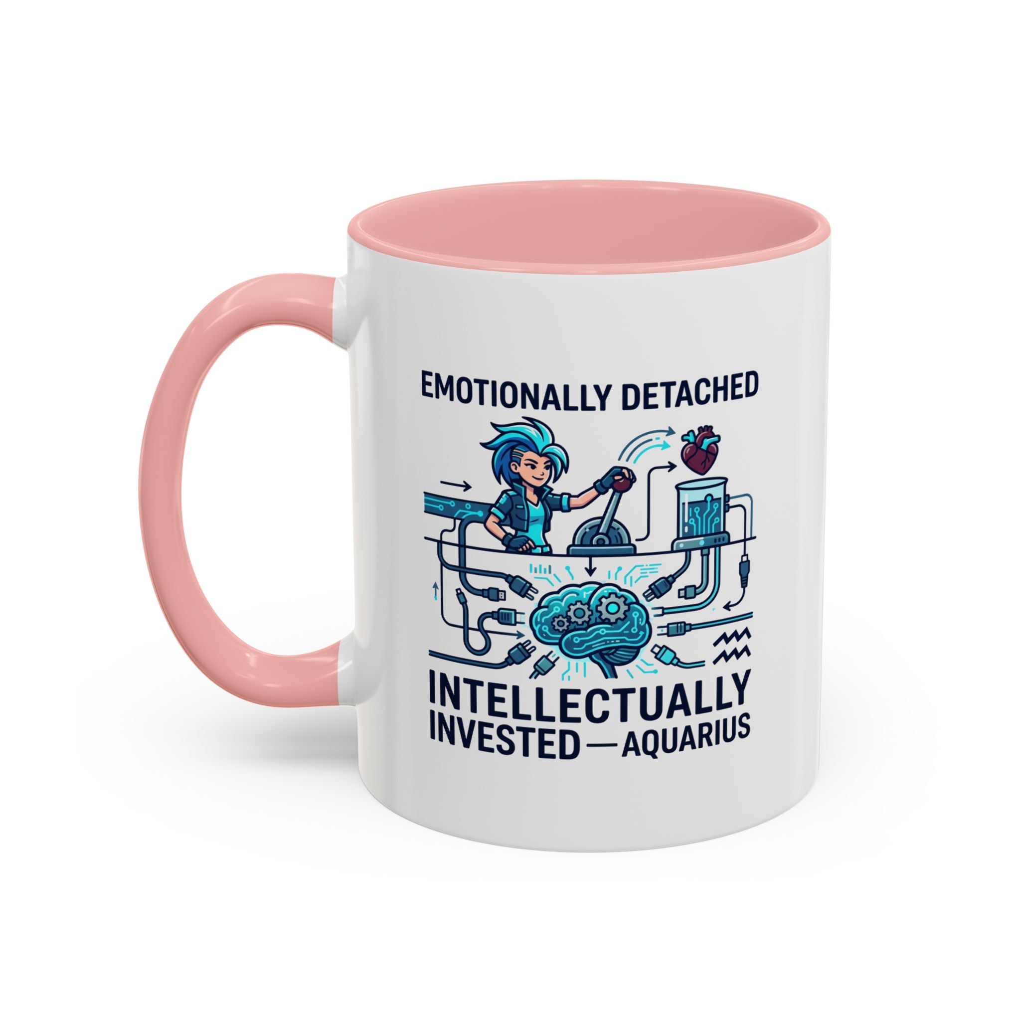 Aquarius Coffee Mug - "Emotionally Detached, Intellectually Invested" Accent Mug 11oz