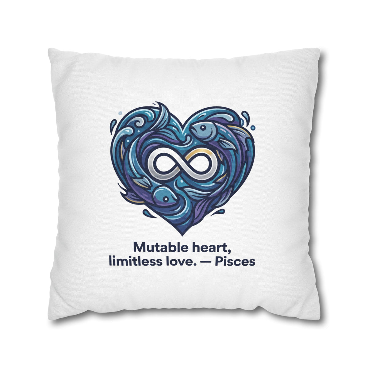 Pisces Infinity Heart Pillowcase — "Mutable heart, limitless love."