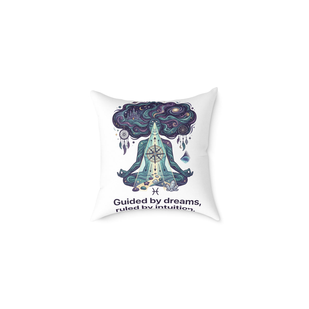 Pisces Zodiac Guided By Dreams Square Poly Canvas Pillow