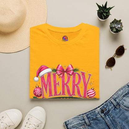 Christmas T-Shirt — "Merry But Make It Pink" Holiday Tee